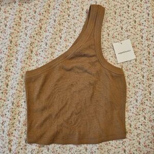 Organic Basics XS 100% Organic Cotton One Shoulder Crop Top